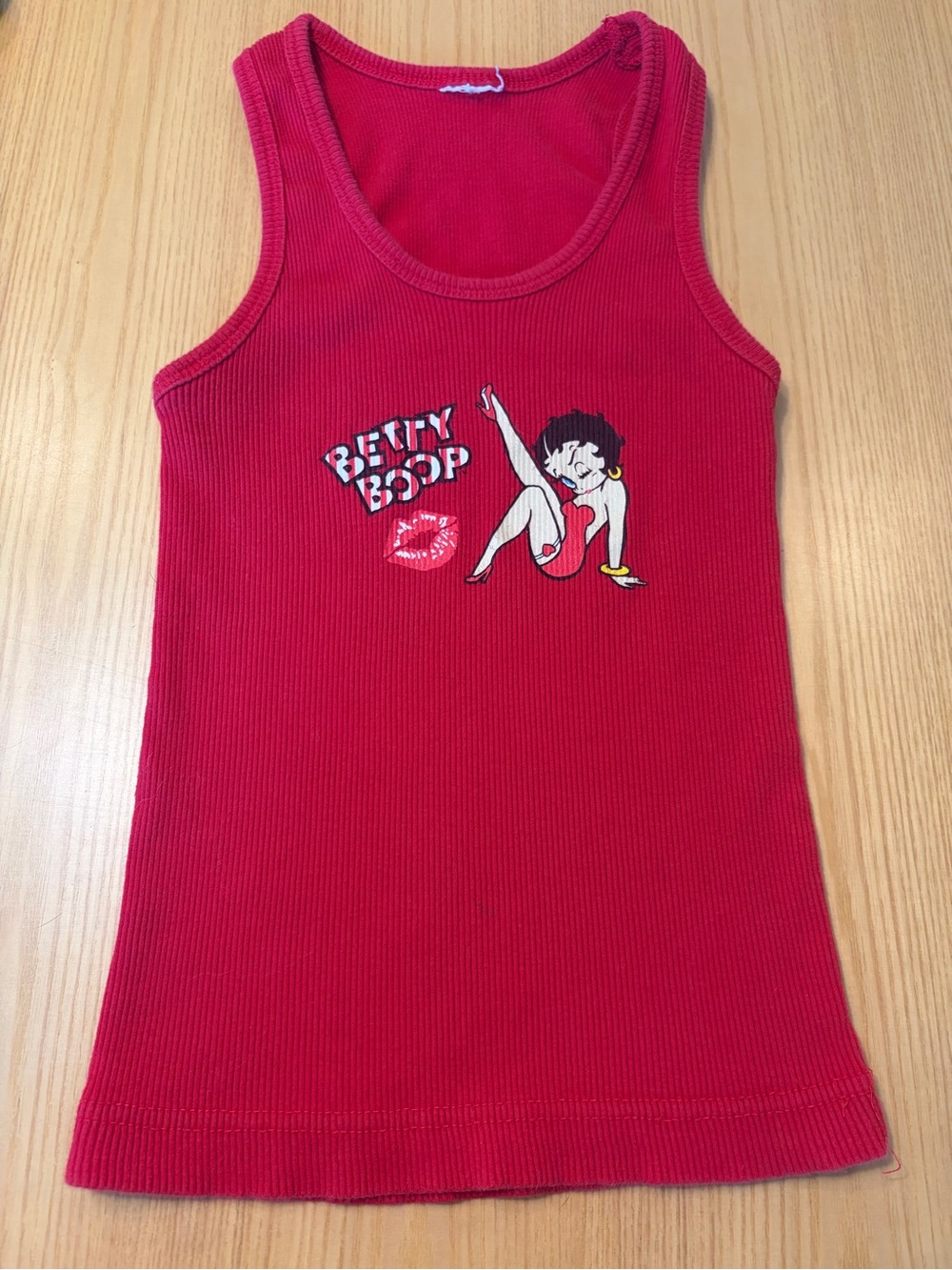 Y2K Baby tank- Betty Boop Red Ribbed Tank Top with Graphic